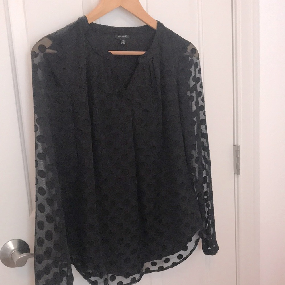 Talbot's v-neck black chiffon blouse